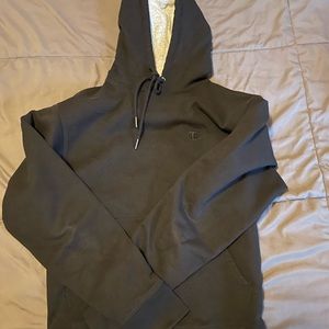 All black Champion Hoodie. Red H&M hoodie. And Grey Jordan Hoodie.